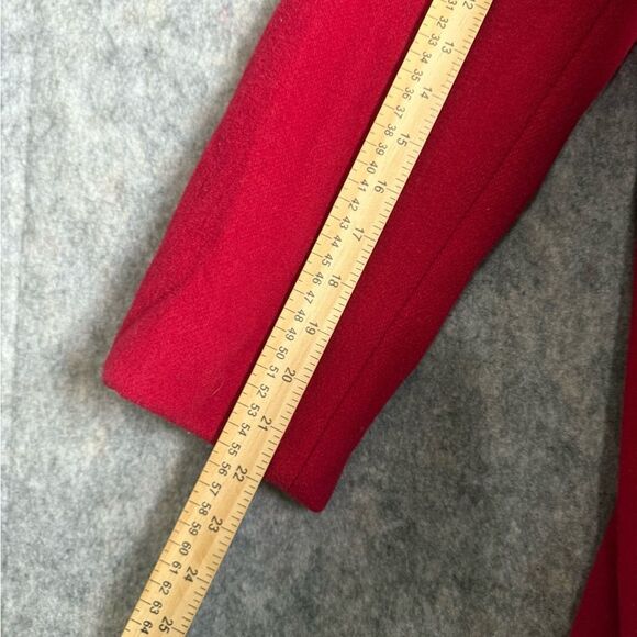 Forecast Blazer Coat Women 9/10 Red Wool Long Sleeve Double Breasted Four Button - Picture 4 of 6